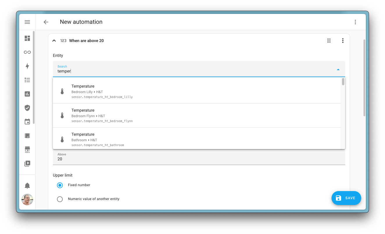 Screenshot showing the improved entity picker with the show entity ID in entity picker option enabled in my user profile.