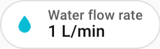 Screenshot of the water flow rate badge