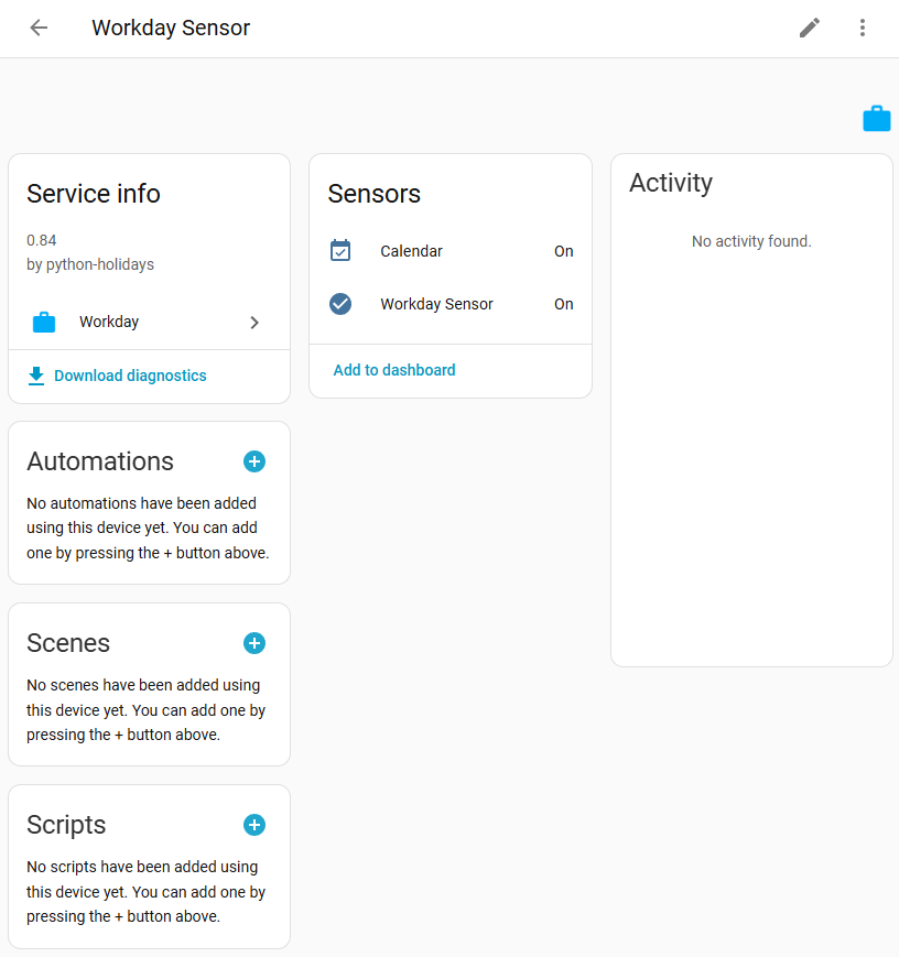 Screenshot of the workday integration details page